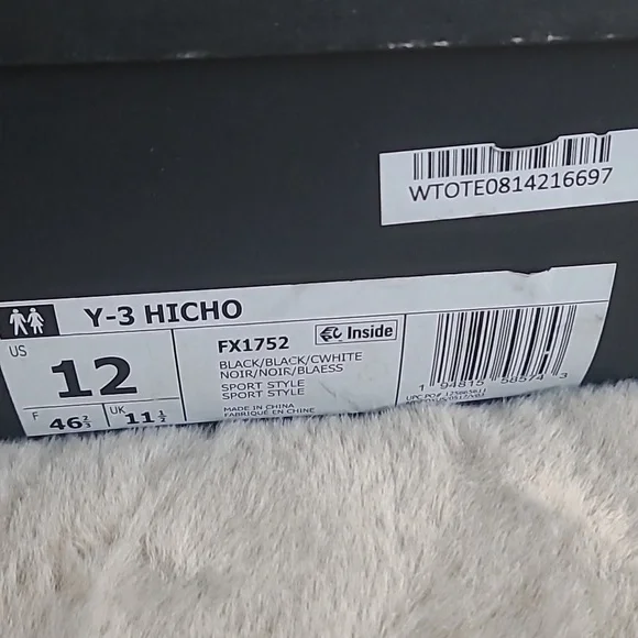 Adidas Y-3 HICHO Leather Sneakers Mens 12 - Picture 3 of 10